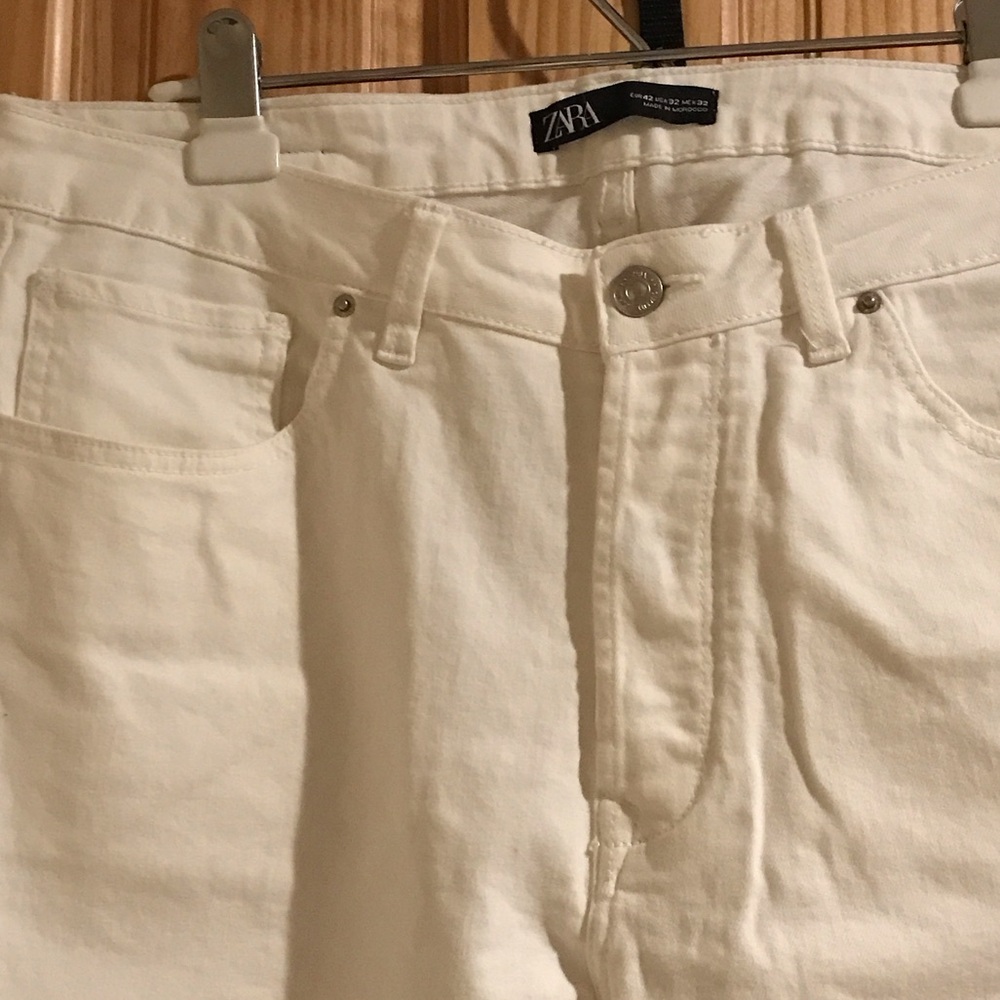 Zara Men's Cream Straight Jeans